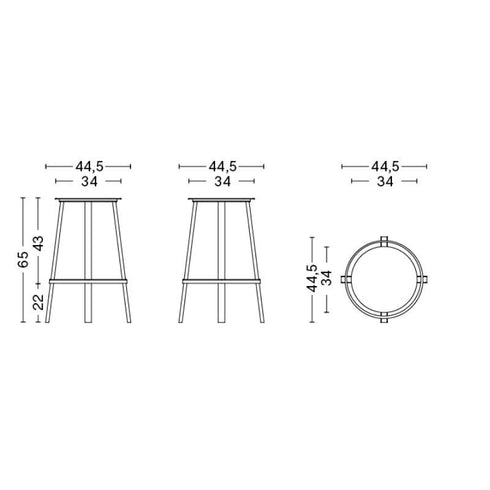 Revolver Bar Stool Low